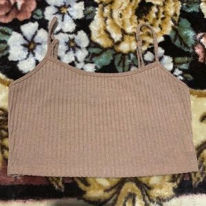 rib-knit crop cami top